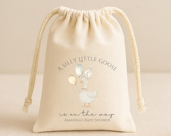 Personalized Goose Baby Shower Favor Bag: Silly Goose Theme Thank You