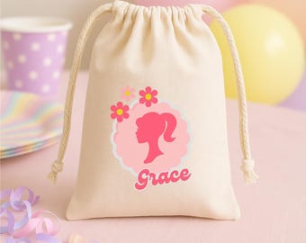 Doll Theme Favor Bag: Personalized Kids Party Goodie Bag