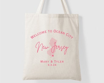 New Jersey Wedding Tote Bag for Destination Wedding Welcome Guest Bags for New Jersey Wedding Guest Favor for Wedding Tote Bag Custom