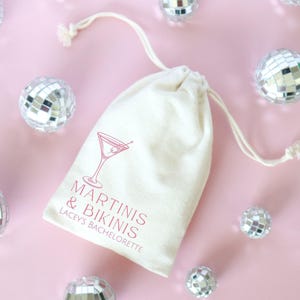 Martinis and Bikinis Hangover Bag - Bachelorette Party Favor - Pool Bach Weekend Favors image 1