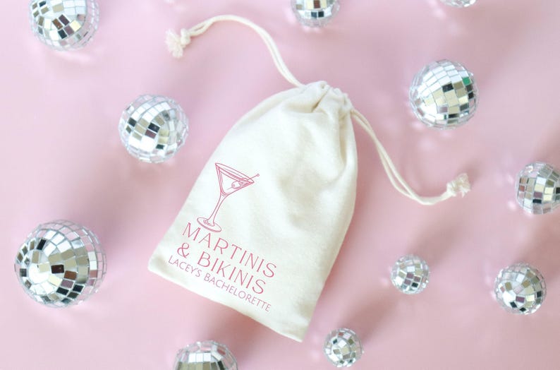 Martinis and Bikinis Hangover Bag - Bachelorette Party Favor - Pool Bach Weekend Favors image 1