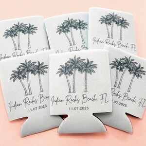 Beach Wedding Can Coolers: Coastal Wedding Favors image 5