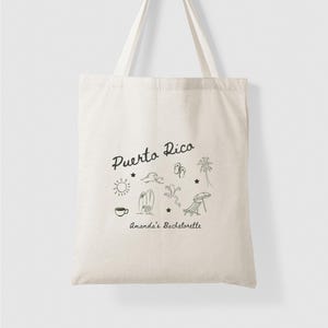 Puerto Rico Wedding Tote – Destination Welcome Bag for Guests or Bachelorette Favor