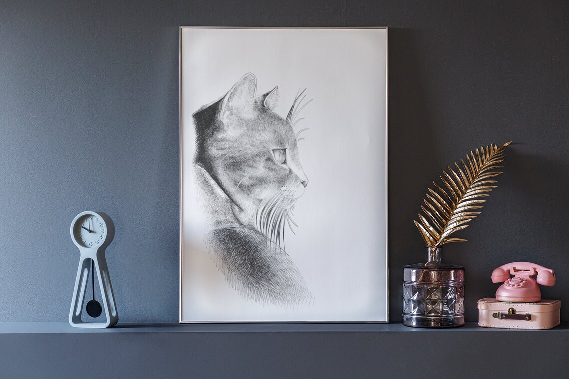 Katze Kunstdruck / Katze WandDekor / Katze Poster / Katze Etsy