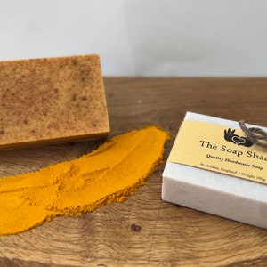 Handmade Turmeric Soap Bar 100g Recycled Packaging image 1