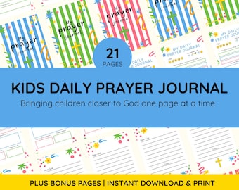 Kids Prayer Journal, Kids Daily Prayer Journal, Kids Gratitude Journal, Printable Prayer Journal, Kids Christian Journal, Bible Journal Kids