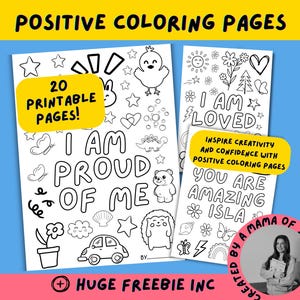 Coloriages à imprimer pour les enfants, Feuilles à colorier avec affirmations pour les enfants, Feuilles d'activités sur la confiance en soi pour les enfants