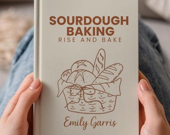 Baking Recipe Book Personalized ~ Sourdough Bread Journal Gift ~  Custom Baker Gift for Her