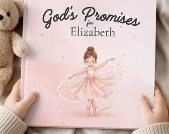 Personalized Baptism Gift for Girls ~ Christian Ballerina Storybook ~ Custom Name Book ~ Baby Dedication & Christening Keepsake