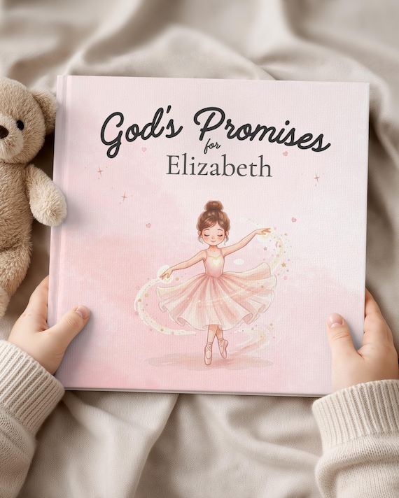 Personalized Baptism Gift for Girls ~ Christian Ballerina Storybook ~ Custom Name Book ~ Baby Dedication & Christening Keepsake
