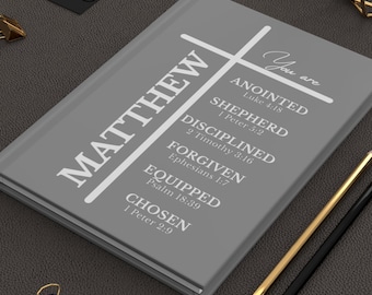 Personalized Seminary Graduation Gift for Him • Custom Name Scripture Journal • Christian Bible College & MDiv Graduation Gift