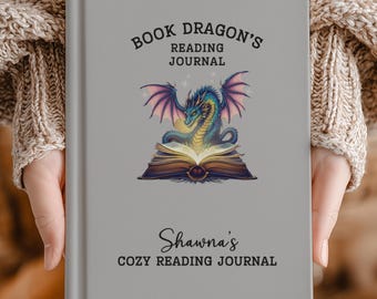 Book Dragon Reading Journal Personalized - Fantasy Reader Journaling Notebook for Book Lovers