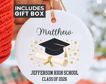Graduation Ornament 2026 Personalized - Custom Name Graduate Gift for Highschool Grad