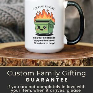Funny Dumpster Fire Mug for Coworker - Sarcastic Work Mug for Teacher or Nurse - White Elephant or Secret Santa Gift Exchange Idea Bulk image 6