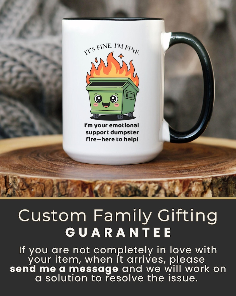 Funny Dumpster Fire Mug for Coworker - Sarcastic Work Mug for Teacher or Nurse - White Elephant or Secret Santa Gift Exchange Idea Bulk image 6