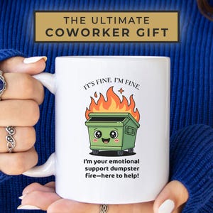 Funny Dumpster Fire Mug for Coworker - Sarcastic Work Mug for Teacher or Nurse - White Elephant or Secret Santa Gift Exchange Idea Bulk image 11