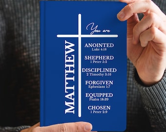 Personalized Pastor Appreciation Gift • Custom Name Scripture Journal for Men • Christian Ministry Notebook • Pastor Gift with Bible Verses