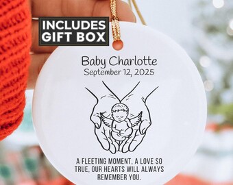Miscarriage Ornament Personalized - Stillborn Gift Baby Memorial - Infant Loss Condolence Ornament - Angel Baby Memory Keepsake with Name