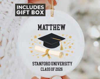 Personalized Graduation Ornament 2026 - Custom Name Graduate Gift for College Grad