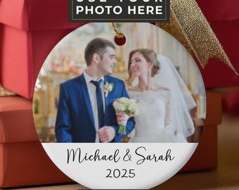 Personalized Photo Ornament - Couples Picture Ornament - Custom Christmas Keepsake