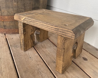 Rustic Wooden Step Stool, Farmhouse Style