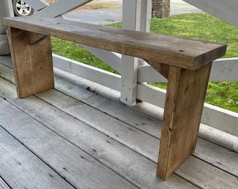 Rustic Farmhouse Bench: Entryway, Mudroom, or Porch