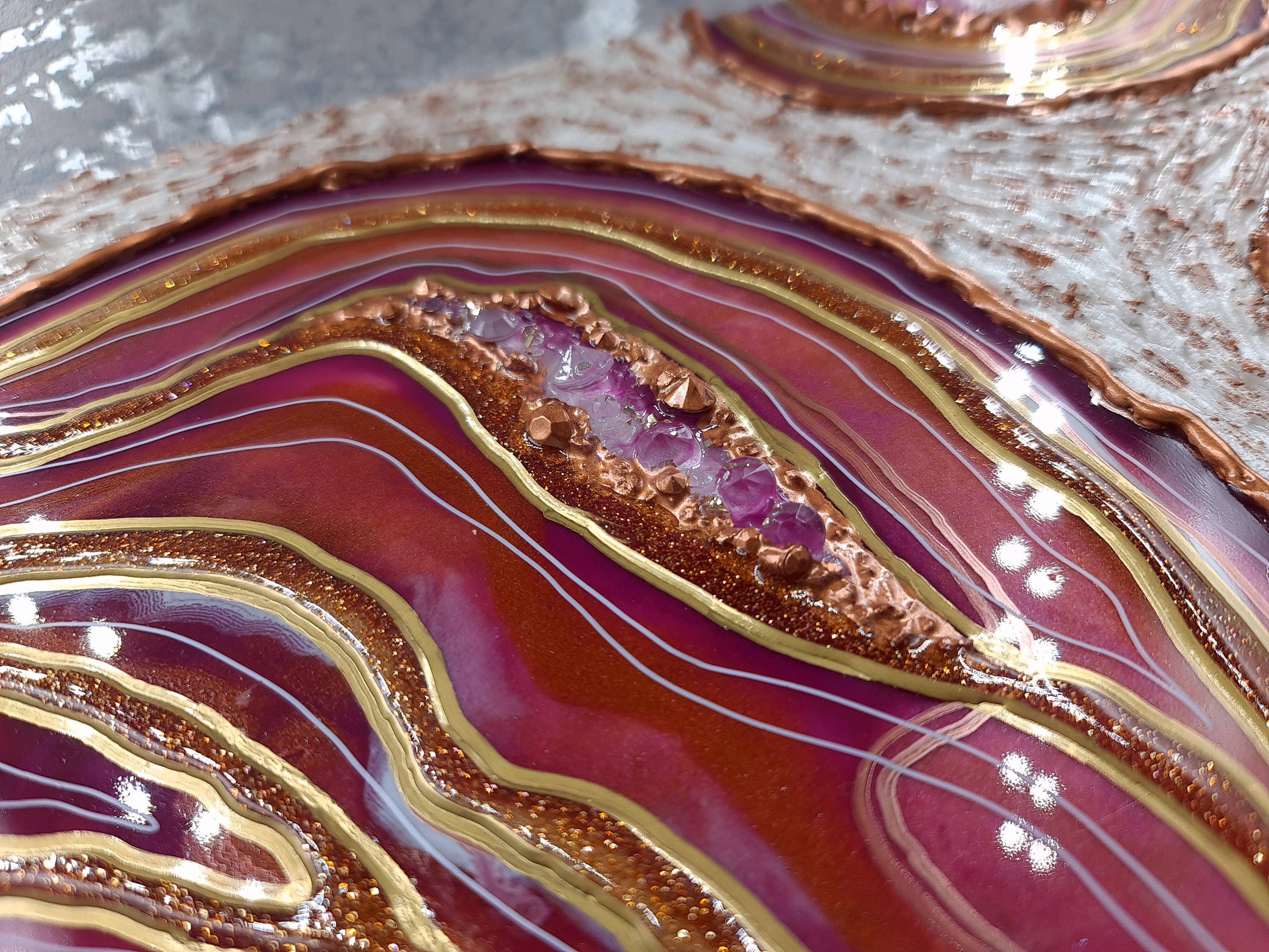 Epoxy Resin Geode Canvas Panel Resin canvas Epoxy resin Etsy