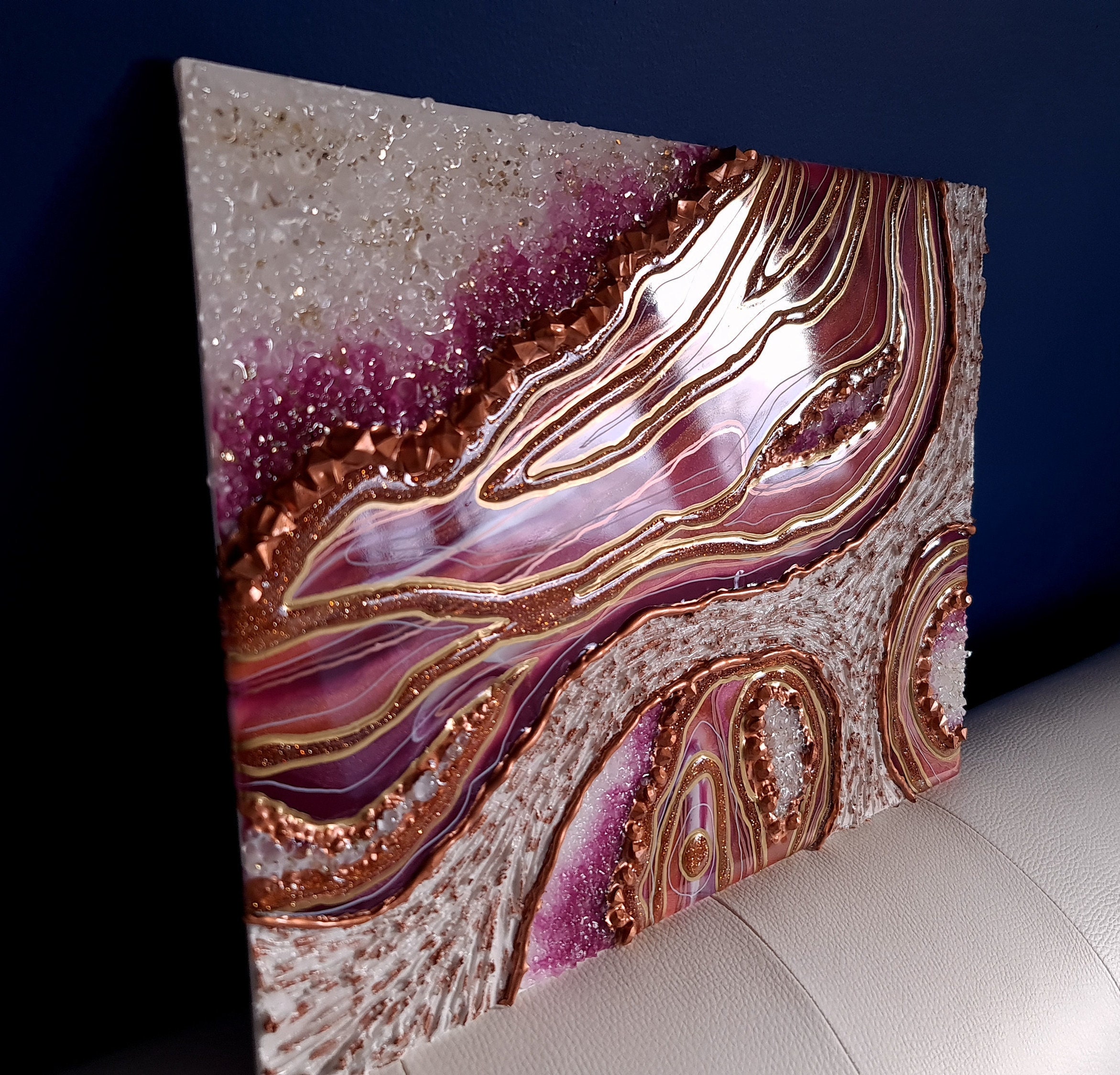 Epoxy Resin Geode Canvas Panel Resin canvas Epoxy resin Etsy