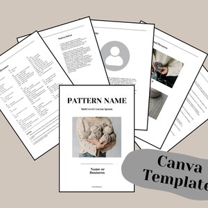 Crochet Knit Pattern Writing Template: Neutral Canva Design (Digital File Download)