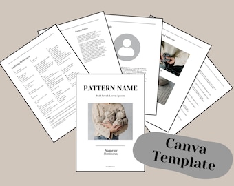 Plantilla para escribir patrones de crochet: Diseño neutro de Canva (Descarga digital)