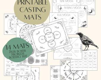 Charme gietmatten - afdrukbaar trinket waarzeggerij bord, Witchy werplakens (digitale pdf-download)