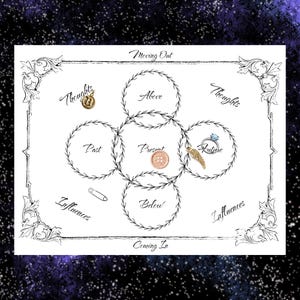 Charm Casting Mats - Printable Trinket Divination Board, Witchy Throwing Sheets (PDF Digital Download) image 3