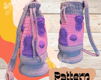Lava Lamp Crochet Purse Pattern, Funky Retro Drawstring Bag (PDF Digital Download)