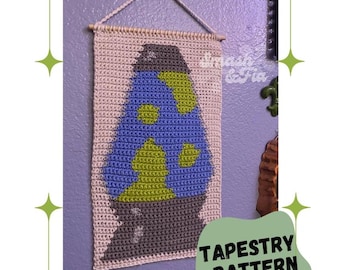 Lava Lamp Crochet Tapestry Pattern: Retro Home Decor (Digital Download)