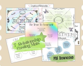 Relationship Charm Casting Mats - Printable Trinket Divination Board, Witchy Throwing Insight Sheets (PDF Download)