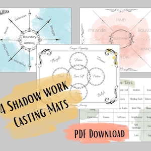 Shadow Work Charm Casting Mats - Printable Trinket Divination Board, Witchy Throwing Sheets (PDF Download)