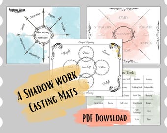 Shadow Work Charm Casting Mats - Printable Trinket Divination Board, Witchy Throwing Sheets (PDF Download)