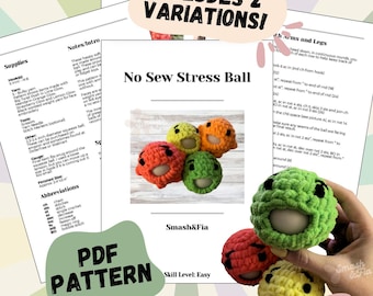 Haakpatroon stressbal, zintuiglijk fidgetspeeltje, knijpklodder, eenvoudig pdf-download zonder naaien
