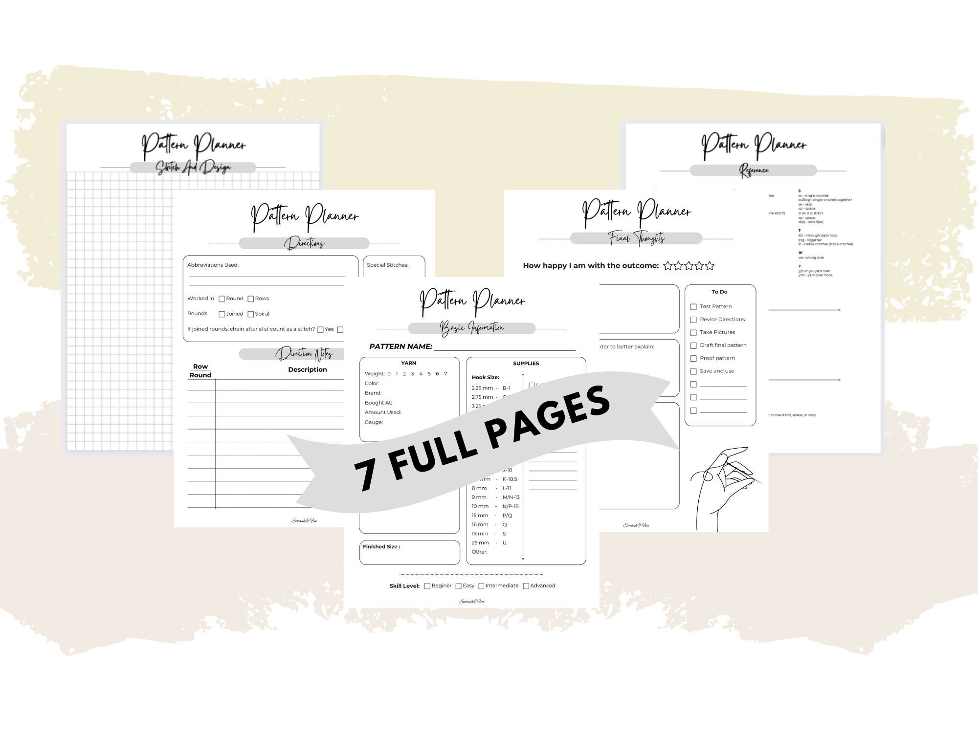 Crochet Pattern Template Printable Pattern Planner Pattern Etsy Crochet Pattern Template Printable Pattern Planner Pattern Etsy