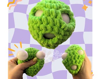Crochet Alien Stress Ball Pattern: Sensory Fidget Toy, Easy No Sew PDF Download