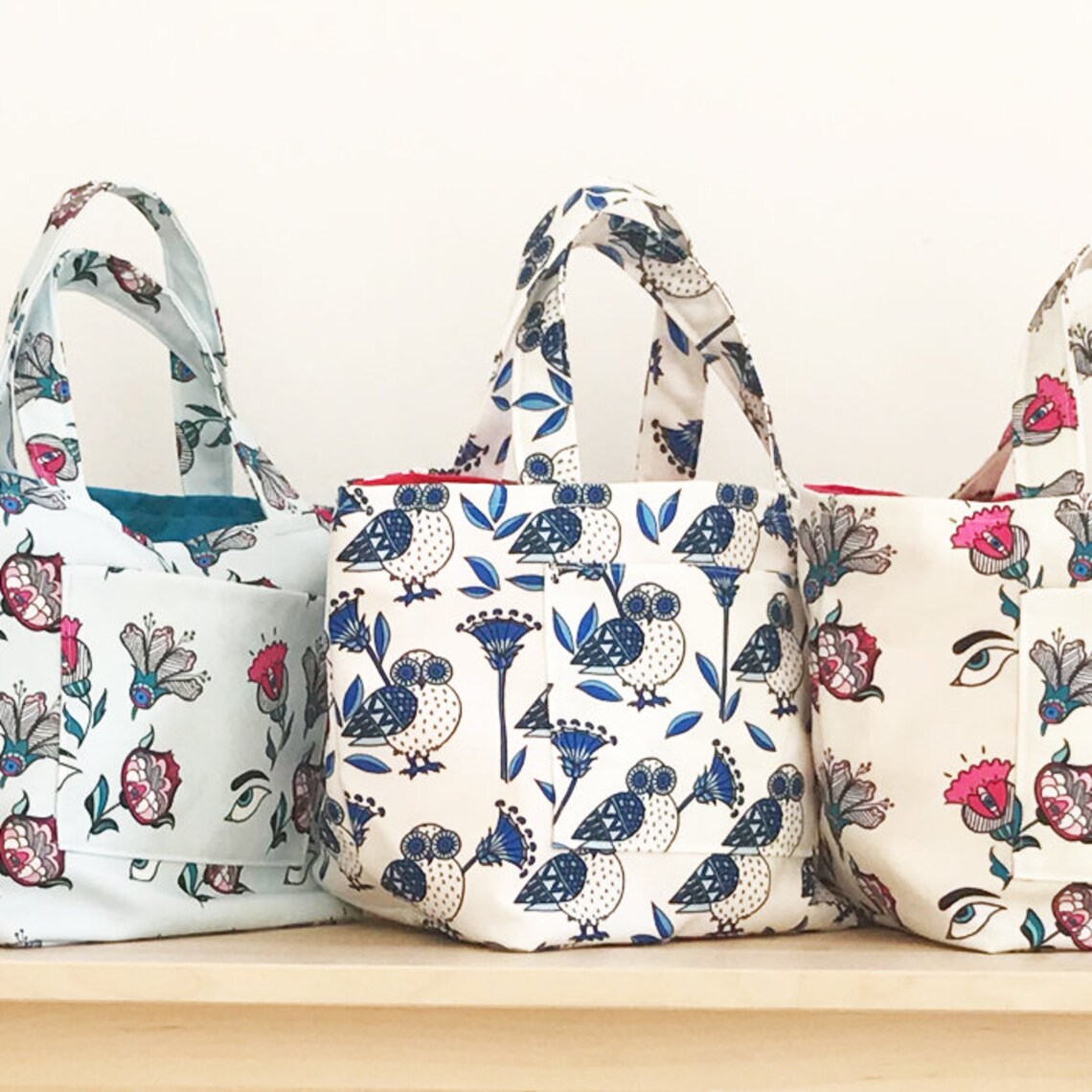 Canvas Handbag, Made in Greece, Textile Handbag With Ancient Greece Owl