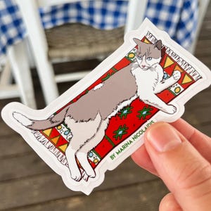 Sticker vinyle chat grec, vie grecque, art grec, design et fabriqué en Grèce, amoureux des chats, stickers animaux