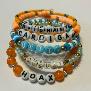 Taylor Swift Folklore Era Bracelet Set / Trading Friendship Bracelets / Memory Wire Bracelet