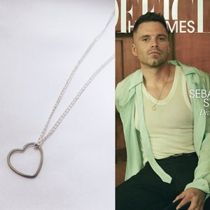 Open Heart Necklace | Delicate Silver Plated Jewellery | Stainless Steel | Sebastian Stan Inspired | Gifts for Her & Him Handmade in the UK