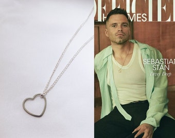 Open Heart Necklace | Delicate Silver Plated Jewellery | Stainless Steel | Sebastian Stan Inspired | Gifts for Her & Him Handmade in the UK