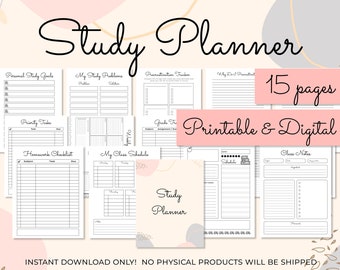 Student Planner Printable, Study Planner, College Planner, School Planner