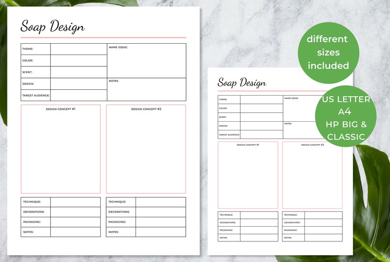 Soap Design Sheet Printable Soap Recipe Sheet Soap Business Planner