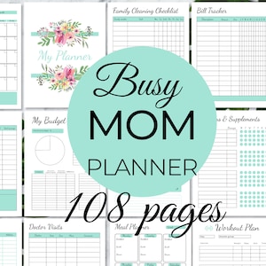 Busy Mom Planner, Home Management Planner Printable, Household Binder, Cleaning Planner