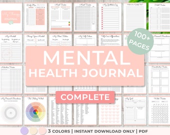 Mental Health Bullet Journal, Depression Journal, Anxiety and depression Journal, Therapy Worksheets, Self Care Planner