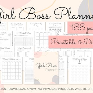 Girl Boss Planner That Girl Planner Self Improvement Planner Success Planner printable Goodnotes planner Business planner Digital Planner